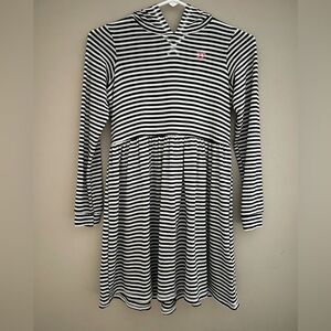 Billabong NWOT black white striped hooded dress girl’s size M